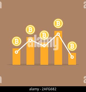 Bitcoin with growth graph. vector Stock Vector Image & Art - Alamy