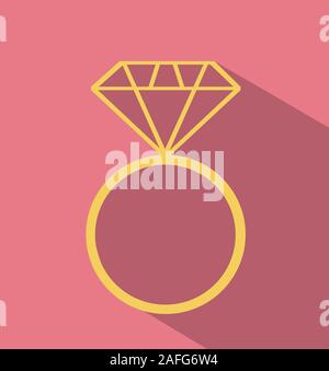 Diamond engagement ring vector illustration Stock Vector