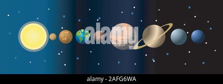 Solar system cartoon planets Stock Vector