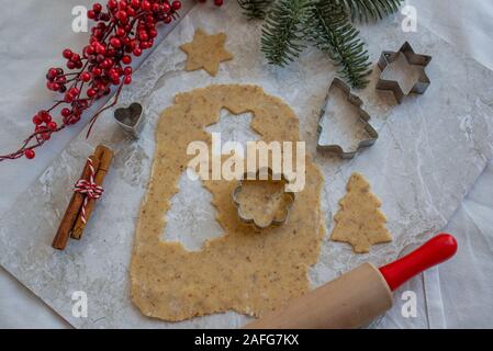 Traditional German Linzer Cookies Stock Photo