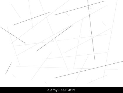 abstract lines random chaotic lines thick and thin / abstract geometric pattern texture on white background Stock Photo