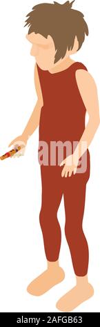 Cro magnon icon, isometric style Stock Vector