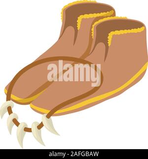 Caveman attributes icon, isometric style Stock Vector