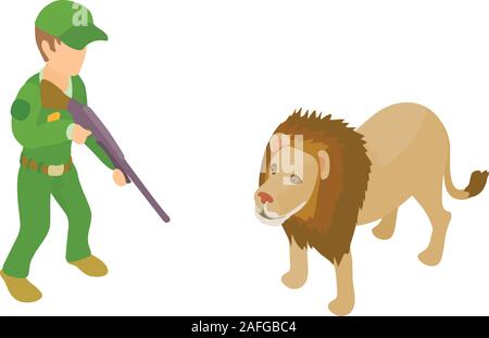 African safari icon, isometric style Stock Vector