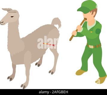 Animal welfare icon, isometric style Stock Vector