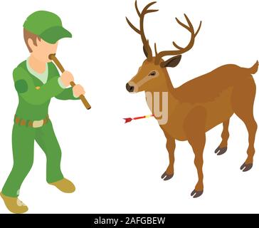 Animal vaccination icon, isometric style Stock Vector