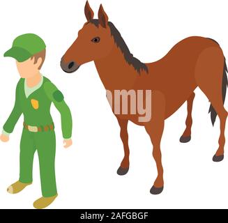 Animal care icon, isometric style Stock Vector