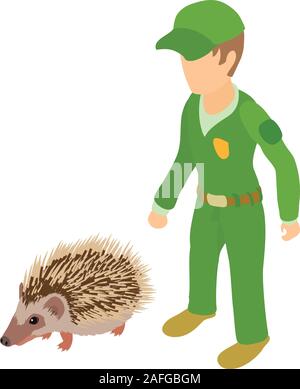 Animal protection icon, isometric style Stock Vector