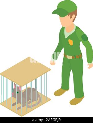 Transporting cat icon, isometric style Stock Vector