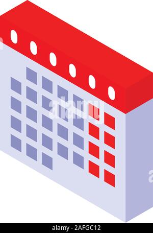 Calendar icon, isometric style Stock Vector