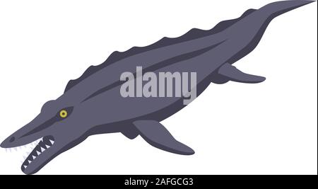 Water dinosaur icon, isometric style Stock Vector