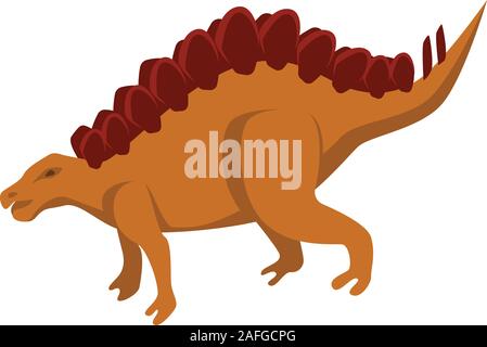 Brown dinosaur icon, isometric style Stock Vector