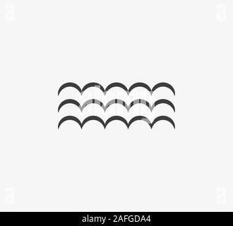 Wave icon on white background. Vector illustrations. Flat design. Stock Vector