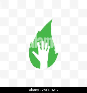 Leaf, Eco friendly hands icon. Vector illustration, flat design Stock Vector