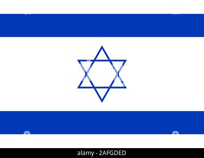 Israel official national flag, middle east country, vector illustration ...