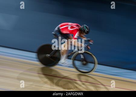 The fifth day of the London Six Day, Lee Valley Velodrome,  Abercrombie Road, Queen Elizabeth Olympic Park, London, Britain Stock Photo