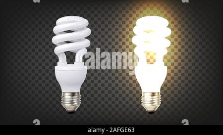 Energy Efficiency Fluorescent Lamp Cfl Vector Stock Vector