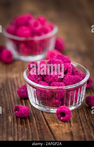 Dried Raspberry Close Up Dried Raspberries on a vintage background as detailed close-up shot ...