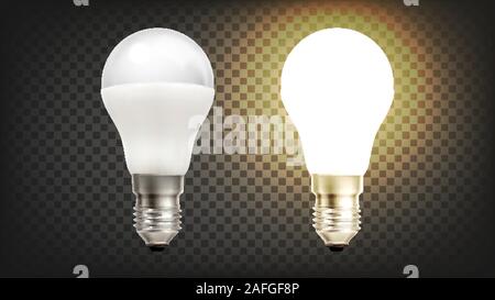 Energy Save Electric Glowing Led Light Bulb Vector Stock Vector
