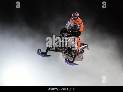 December 14, 2019: Professional Snocross racer Lincoln Lemieux competes at the Country Cat SnoCross National, an ISOC Amsoil Championship SnoCross event, held at Buffalo River Race Park, Glyndon, MN. Photo by Russell Hons/CSM Stock Photo