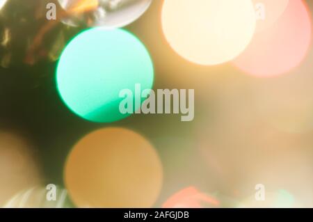 Colourful festive multi-colored circles . Defocused abstract multicolored bokeh lights background Stock Photo