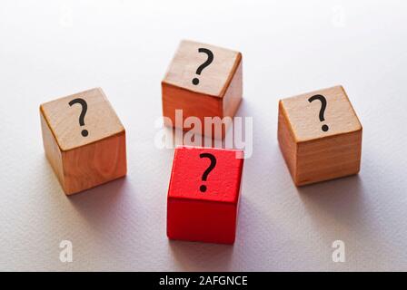 Concept of uniqueness and individuality wooden blocks Stock Photo