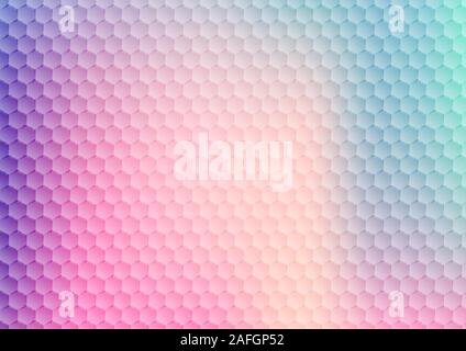 Abstract gradient vibrant color hexagon pattern background and texture. Modern colorful geometric honeycomb. Vector illustration Stock Vector