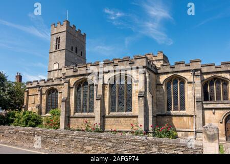 St. George's Church Stamford on a sunny summer day with clear blue sky above Stamford, Lincolnshire, England, UK Stock Photo