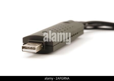 USB video audio capture adapter VHS to DVD hdd tv card on a white background Stock Photo
