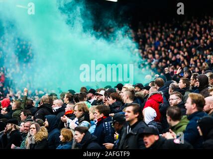 ROTTERDAM - Feyenoord - PSV, Football, Season 2019/2020, eredivisie, Stadion de Kuip, 15-12-2019, Feyenoord Supporters, Firework Credit: Pro Shots/Alamy Live News Stock Photo