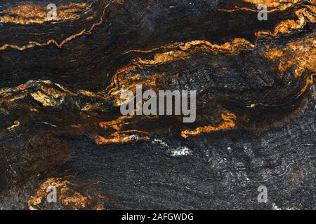 Orange, black natural marble stone background. High quality texture in extremely high resolution. Stock Photo