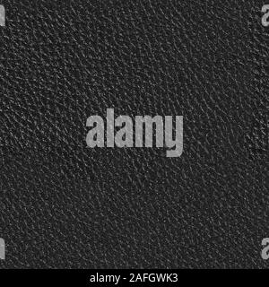 Black leather for background from car seats. Seamless square texture, tile ready. Stock Photo