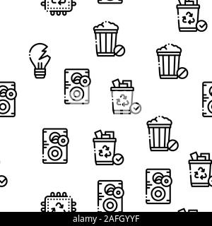 Electrical Waste Tools Seamless Pattern Vector Stock Vector