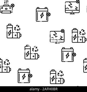 Electrical Waste Tools Seamless Pattern Vector Stock Vector