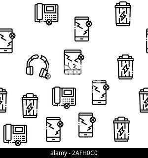 Electrical Waste Tools Seamless Pattern Vector Stock Vector
