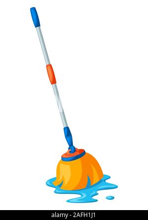 Illustration of wet mop. Stock Vector