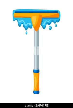 Illustration of window glass scraper. Stock Vector