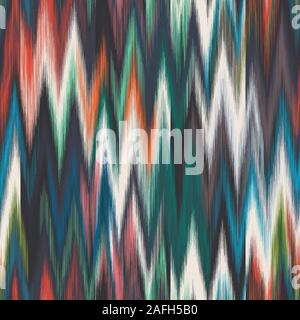 Blurred colorful ikat chevron tribal ethnic motif Stock Vector