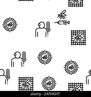 Malaria Illness Dengue Seamless Pattern Vector Stock Vector