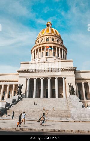 Havana, Cuba - October 18, 2019: The Capitol in La Habana Vieja, Cuba, Caribe Stock Photo