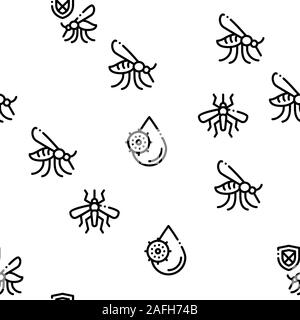 Malaria Illness Dengue Seamless Pattern Vector Stock Vector