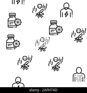Malaria Illness Dengue Seamless Pattern Vector Stock Vector