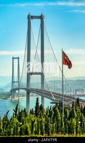 Osmangazi Bridge above the Gulf of Izmit in Turkey
