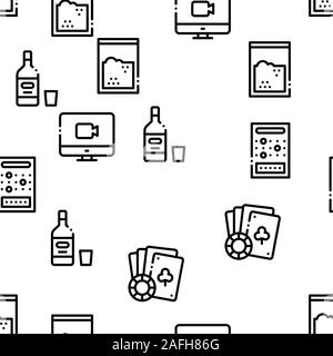 Addiction Bad Habits Seamless Pattern Vector Stock Vector