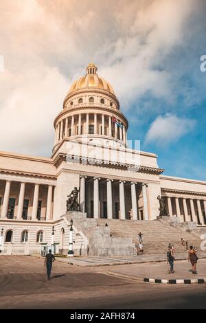 Havana, Cuba - October 18, 2019: The Capitol in La Habana Vieja, Cuba, Caribe Stock Photo