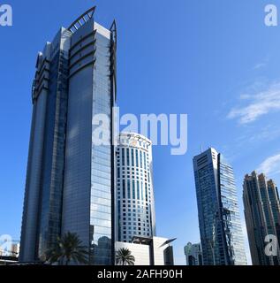 Doha, Qatar - Nov 24. 2019. Alfardan Office Tower WORK and Ministry of Jastice Stock Photo