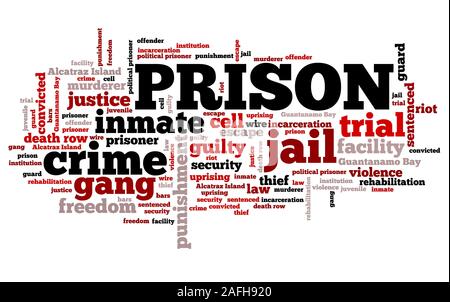 Prison - law enforcement issues and concepts word cloud illustration. Word collage concept. Stock Photo