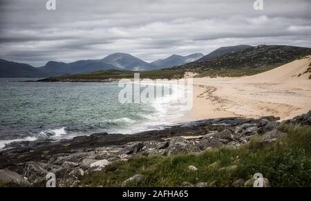 Borve (Traigh Mhor) beach on the Atlantic coast of Isle of Harris, Outer Hebrides, Scotland Stock Photo