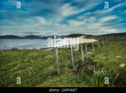 Borve (Traigh Mhor) beach on the Atlantic coast of Isle of Harris, Outer Hebrides, Scotland Stock Photo