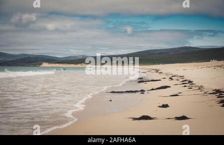 Borve (Traigh Mhor) beach on the Atlantic coast of Isle of Harris, Outer Hebrides, Scotland Stock Photo